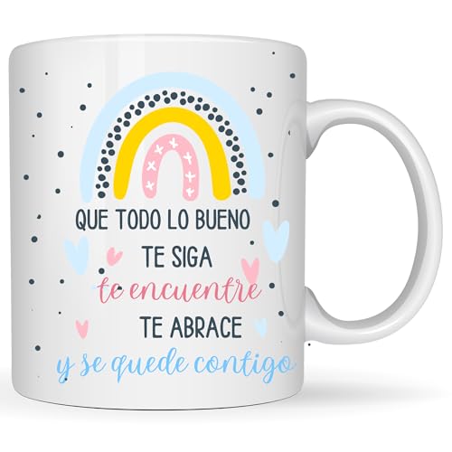 Taza Original para Regalo con Mensaje Positivo “Que Todo lo Bueno Te Siga” – Detalle para Compañeros de Trabajo – Taza de Desayuno 325 ml – Regalo de Jubilación para Mujer Original Taza Original para Regalo con Mensaje Positivo “Que Todo lo Bueno Te Siga” – Detalle para Compañeros de Trabajo – Taza de Desayuno 325 ml – Regalo de Jubilación para Mujer Original