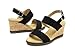 VJH confort Women's Wedge Sandals Buckle Straps Cork Platform Comfort Slingback Dress Open Toe Sandals (black,6.5)