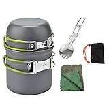 topfset induktion test stiftung warentest 2018 Portable: Kochen Kit Wandern ausgestattet mit einer Aufbewahrungstasche macht alle Elemente in diesem Herd zusammen in einer Netztasche aufbewahrt werden können Raum und bequem zu tragen sparen