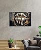 ghriwlax Modern Mural, black lips art painting, luxury money lip painting, Print Modern Poster for Bedroom Home Decor(60x80cm/With frame) #3