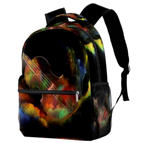 Sac à dos d'école fille garçon voyage décontracté guitare noire