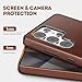 kingflag Genuine Leather Case for Samsung Galaxy S25 Ultra, Compatible with Magsafe, Oil Wax Top-Grain Leather, Metal Buttons (Rustic Brown, S25 Ultra)