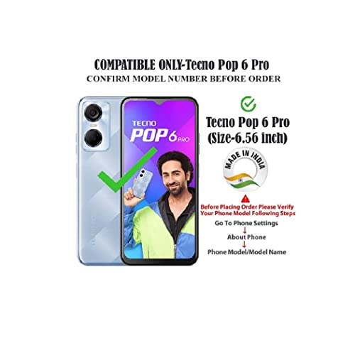 Image of COVERBLACK Rubber Back Cover for Tecno Pop 6Pro - Transparent