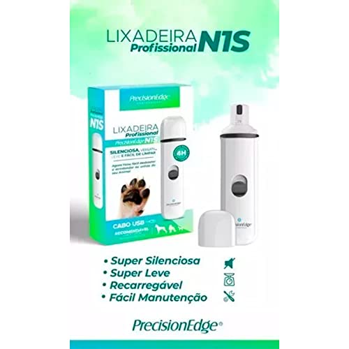Lixadeira de Unhas Recarregavel para Cães e Gatos N1S Elétrica Precision Edge