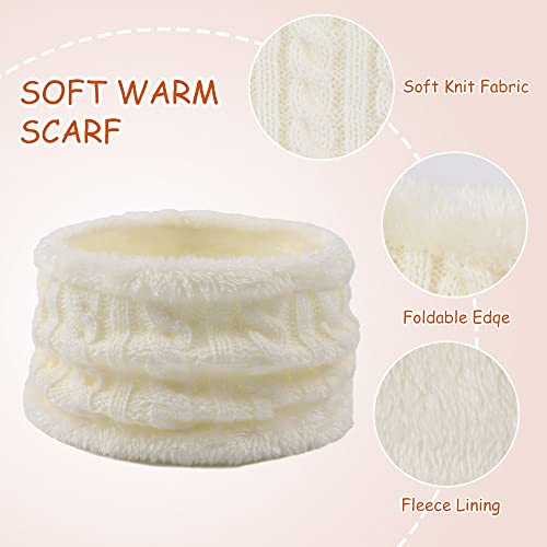 Image of Yuoahcn Kids Winter Beanie Hat Scarf Gloves Set Knit Warm Toddler Winter Cap Gloves Neck Warmer for Boys Girls 1-8 Year