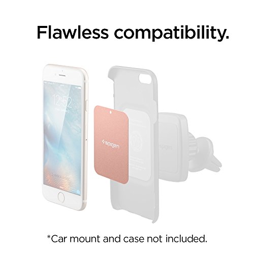 Image of Spigen Kuel MP4-P Metal Plates for Magnetic Car Mount Phone Holder QNMP Compatible [4 Pack - 2 Round, 2 Rectangle] - Rose Gold