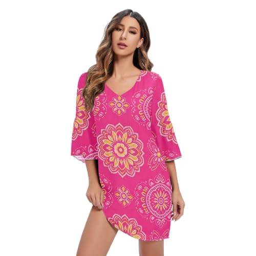 Robe en mousseline de soie légère avec col en V pour vos soirées d'été