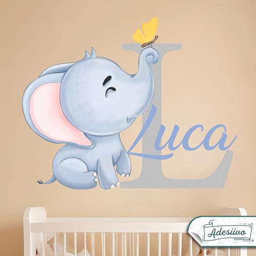 Vinilo Decorativo Elefante Personalizable con Nombre miniatura 3