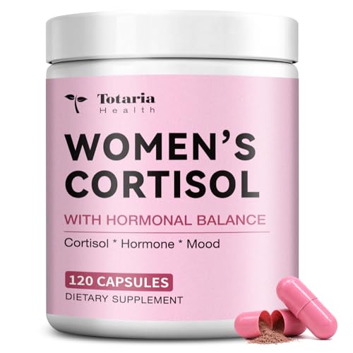 Totaria Womens Cortisol with Hormonal Balance | Stress Relief - Ashwagandha L-Theanine Magnesium Myo-Inositol Mood Focus & Sleep Support PMS* 120 Ct.