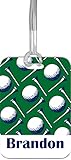 Golf Gift for Men and Women - Personalized Luggage Name Bag Tag - Funny Golfer Present for Dad (Golf Ball & Tee)