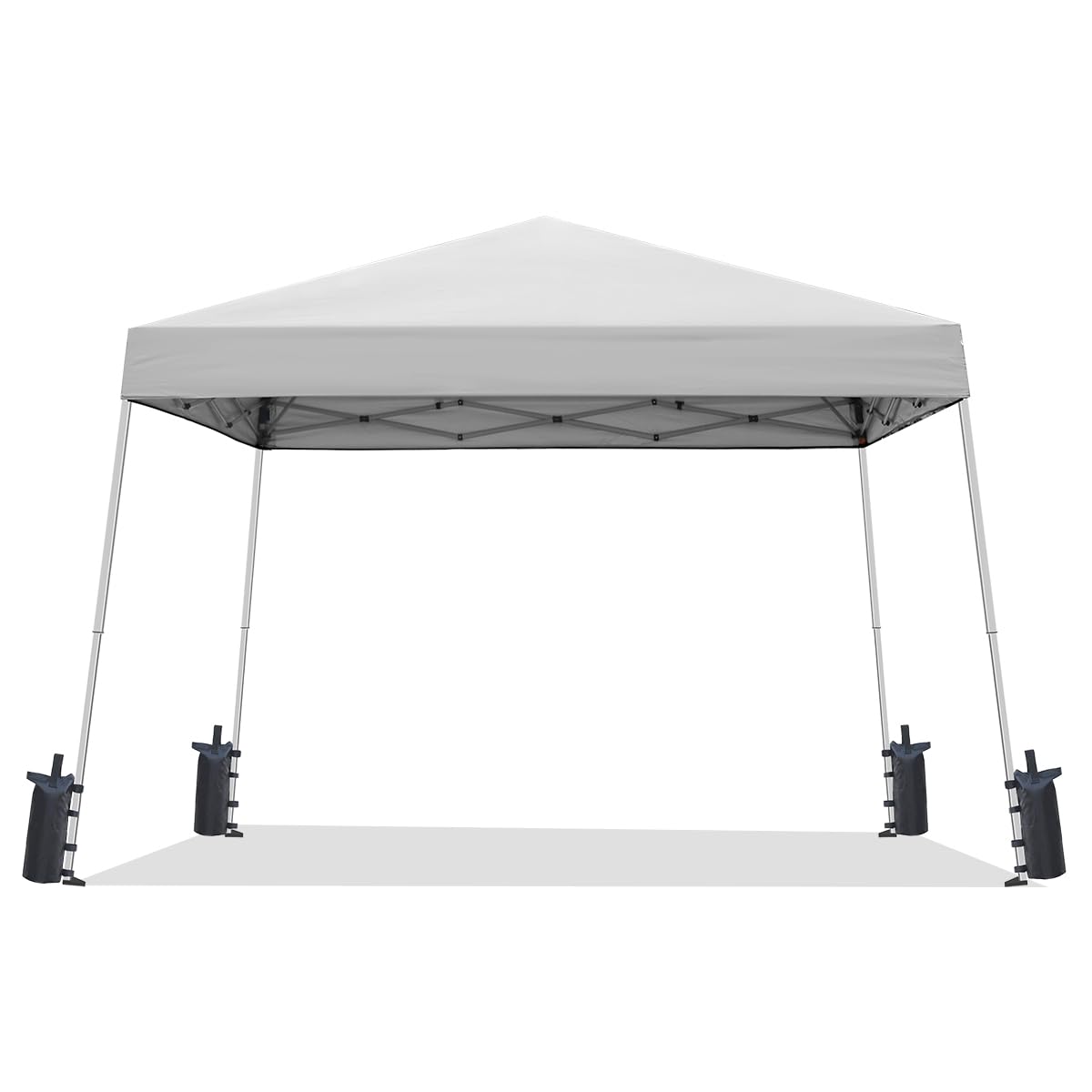 10x10 Portable Pop Up Outdoor Canopy Tent 10 x 10 ft Base / 8 x 8 ft Top, White