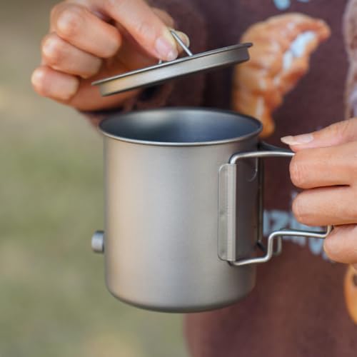 Pesca y camping sin carga pesada usando el termo de titanio 420 ml 4