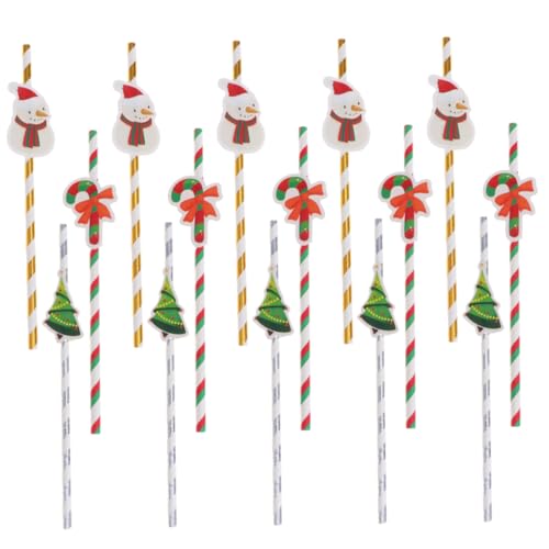 Baluue set de 30 pitillos de papel navideños desechables miniatura 1