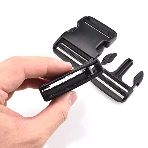Sgh Pro Extra Thick Military Grade Dual Adjustable Quick Side Release Buckles Clips Snaps 2" Wide 2 Pack No Sewing Heavy Duty Plastic Replacement For Nylon Strap Webbing Boat Cover Backpack Fanny Pack #TOP5