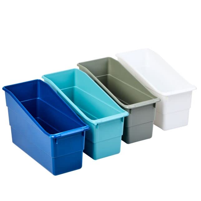 Miniatura 5 de Really Good Stuff Soporte duradero para libros y carpetas, paquete de 4, colección Cool & Calm Color, 5 x 12 x 7 pulgadas, organización de aula,