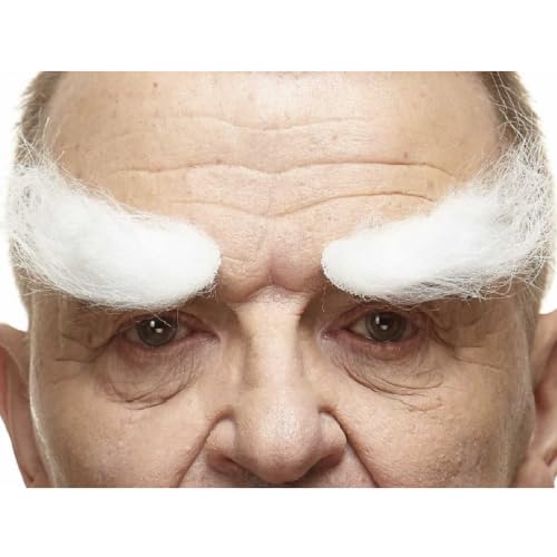 Mustaches Self Adhesive, Novelty, Realistic, Fake Eyebrows, False Facial Hair, Costume Accessory for Adults, White Color
