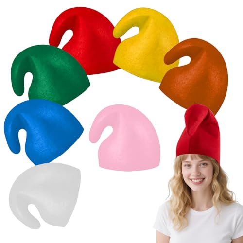 ADDLIVE Sombrero de Enano, 4 Piezas Gorro Pitufo, Gorro de Elfo, Go-rro Enanito, Go-rro de Enano con Punta, Gorr-o Elfo Adulto, Gorros Disfraz, Disfraz Gracioso para Navidad, Carnaval, Juegos de Rol