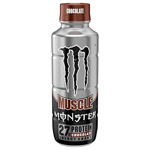 4 Pack - Monster Muscle Energy Shake Chocolate - 15oz.