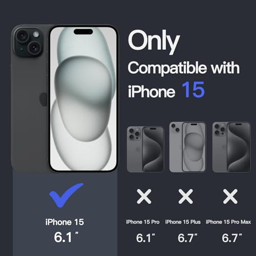 Image of JETech Case for iPhone 15 6.1-Inch, Non-Yellowing Phone Bumper Cover, Anti-Scratch Clear Back (Black)