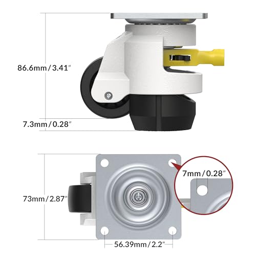 Holkie SPTJL60Y Leveling Casters With Ratchet Handle Design Casters Set Of 4 Total Capacity 2200 Lbs Heavy Duty Industrial Casters thumb #1