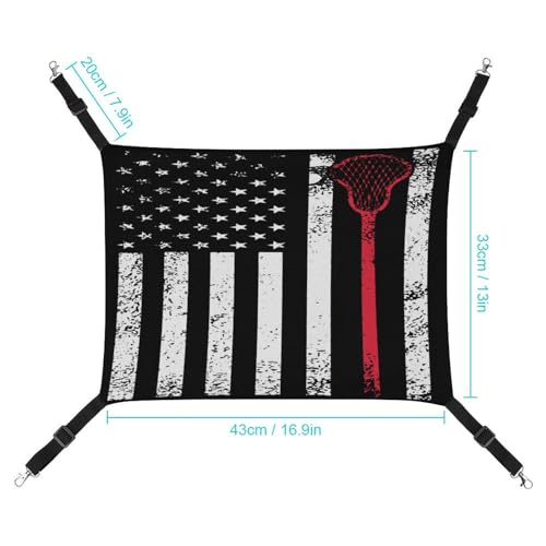 Rede para gatos de lacrosse com bandeira dos EUA - Cama macia para animais de estimação confortável
