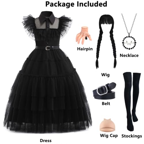 Disfraz de princesa negro para niñas talla 120 (5-6 años) miniatura 2