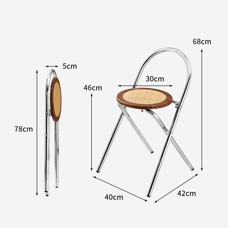 Rattan Folding Chair - Portable, Durable, Collapsible Dining Chair for Indoor and Outdoor Use - Perfect for Home, Garden, and Party Events