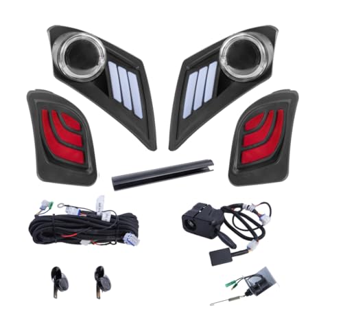 VPAHub Deluxe Street Legal Light Kit for YAMAHA Drive 2, LED High Low Beam Headlight, LED Taillight, Upgraded Wiring Harness, Deluxe Turn Signal Switch, Mechanical Brake Switch with Bracket