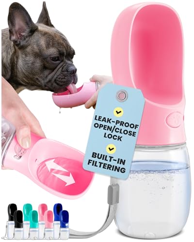 Product Image of the MalsiPree On the Go Dog Water Bottle - 12 oz Pink, Leak-Proof