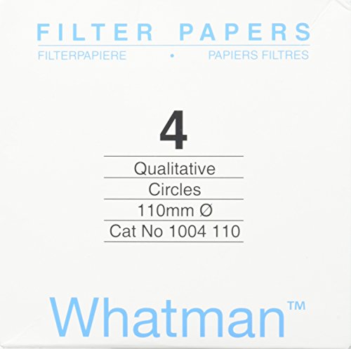 Whatman - 1004110-100 4712N25PK 1004110 Grade 4 Qualitative Filter Paper, 110 mm Thick and Max Volume 1621 ml/m (Pack of 100)