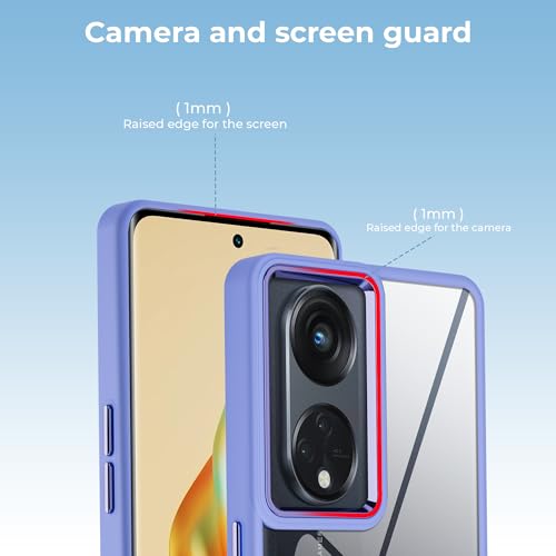 Image of A rtistque Frosted Translucent Back Cover Case for Oppo Reno 8T 5G | Chrome Ring Design | Premium Matte Finish | Shockproof TPU | Slim Protective Design | Oppo Reno 8T Back Cover - Purple