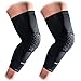 COOLOMG 2 Packs (1 Pair) Kids Adult EVA Pads Crashproof Basketball Leg Knee Long Sleeve Protector Gear Black XXS