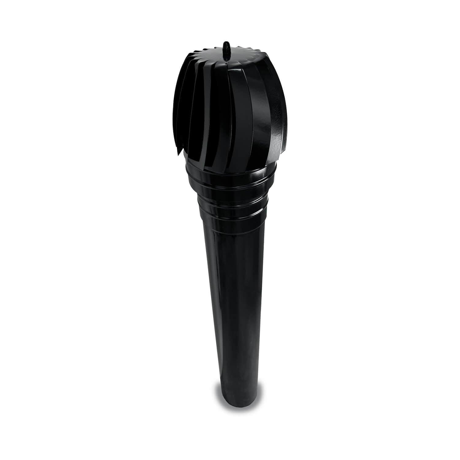Sombrerete Aspirador Giratorio para chimeneas en Acero pintado en Negro - Serie lisa - 100 mm
