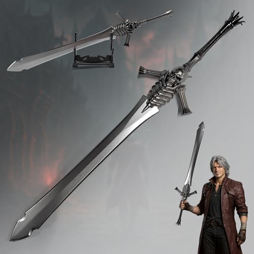 Devil May Cry Dante Espada "Rebelión" Abrecartas XL 30 cm | Réplica de metal de DMC en fundición a presión de zinc | Legado de Sparda Artículo de decoración para juegos | Artículo de colección y