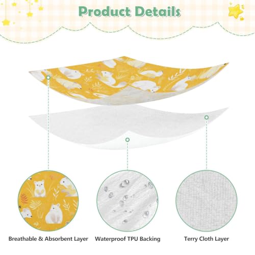 Drap-housse berceau imperméable protège-matelas palmier jaune - 6