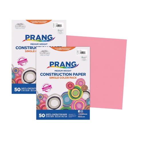 Image of Prang (Formerly SunWorks) Construction Paper, Pink, 12 inch x 18 inch, 50 Sheets (Pack of 2)