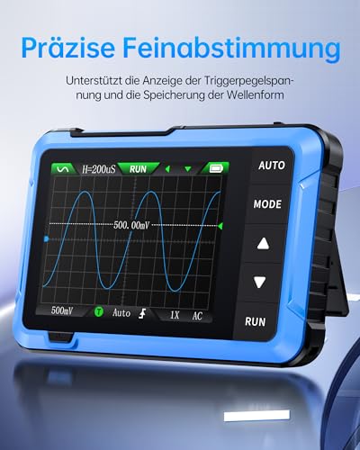 FNIRSI DSO-510 2-in-1 Hand-Oszilloskop & DDS-Signalgenerator – 10MHz Bandbreite, 48MS/s Abtastrate Digitales Oszilloskop Kfz, 2,8 Zoll TFT-Display, 13 Wellenformen, Triggerfunktion Auto/Normal/Einzeln