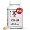 10X Health Optimize Multivitamin for Men – 90 Capsules, Methylated Multivitamin 34 in 1 Formula with 800 mcg of Vitamin B12, 5-MTHF, NAC – Methyl B Complex, MTHFR Supplement