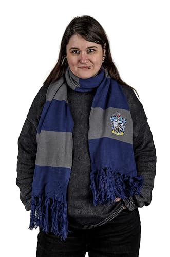 Harry Potter Ravenclaw Scarf - Bold Striped Knitted House Design - Boxed Wizarding World Merchandise - HP Gifts for Men Women Adults Kids