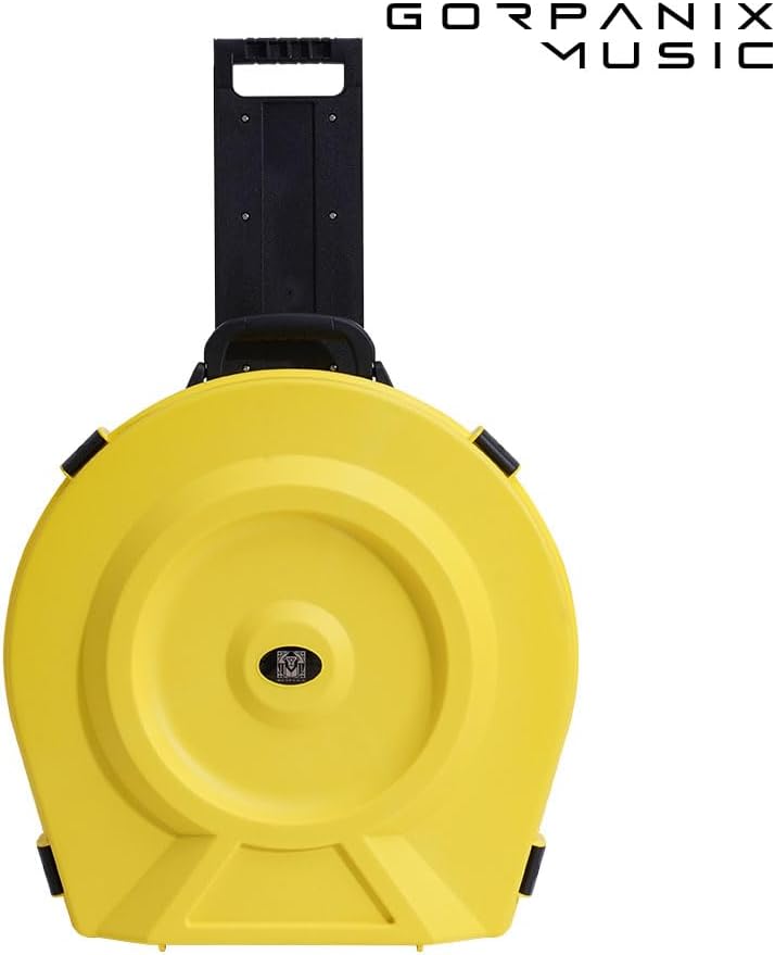 GORPANIX 22'' Cymbal Case With Wheels, Rolling Cymbal Hard Case With Foam, Fits 10 × 21" Cymbals, Design for Drum Cymbal, Cymbal Vault Upgrade Cymbal Bag, Hard Shell Protect (Volt Yellow, 22 inch)