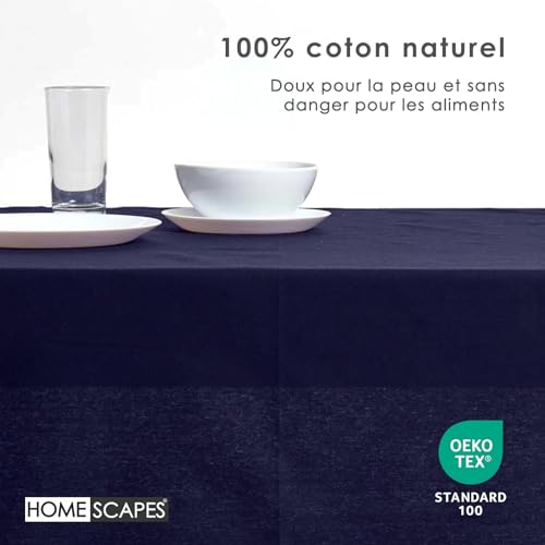 Nappe de table en tissu 100% coton de qualité supérieure uni