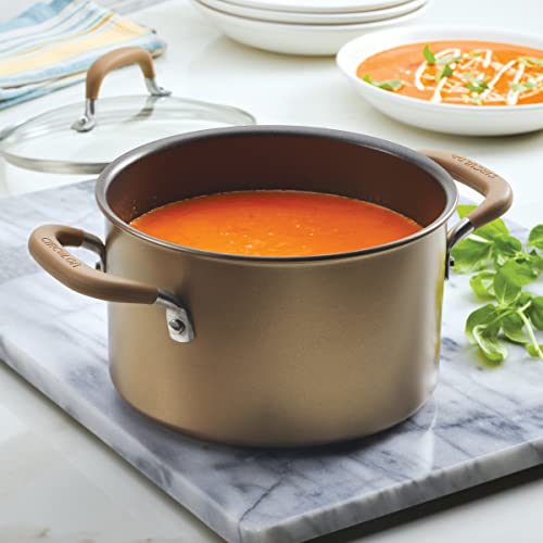 Circulon Premier Professional Hard Anodized Nonstick Saucepot With Side Handles And Lid, 4 Quart, Bronze #TOP1