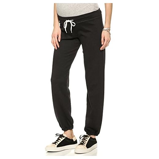 Monrow Women's Supersoft Sweatpants, Casual Straight Leg Cut, Adjustable Drawstring & Banded Ankles, Black, Large