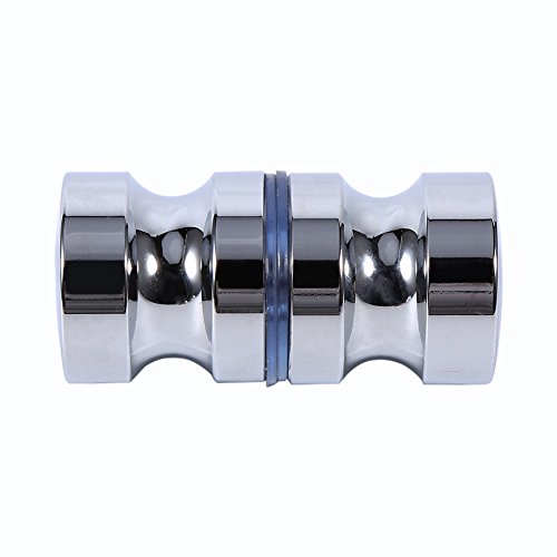 Shower Glass Door Knob, Aluminum Alloy Solid Back To Back Pull Handles Bathroom Round Double Sided Shower Screen Groove Handle Replacement Lock Hardware Knobs Polished Chrome Small Cupboard Pulls #TOP2