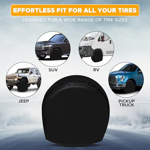 Image of EcoNour Spare Tire Cover for RV Trailer,Jeep,Wrangler,Liberty,Rav4,SUV Tire Diameter 29 inch- 31 inch | Waterproof Wheel Cover Protects from Rain, Sun and Reduces Tire Aging