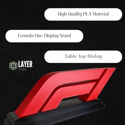 Image of Formula 1 Logo Display - F1 Desk decor for Car Lovers | Stylish Red & Black Motorsport Decor Gif