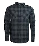  Last King Kingin by Flannel Hemd Shirt Darkgrey Black (M, Darkgrey/Black)