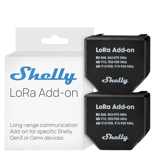 Shelly LoRa Add-On - Soluzione a Lunga Portata fino a 5 km, Comunicazione Affidabile, Senza Ostacoli, Integrazione Flessibile, Controllo Remoto di Irrigazione e Attrezzature (2 Pezzi)