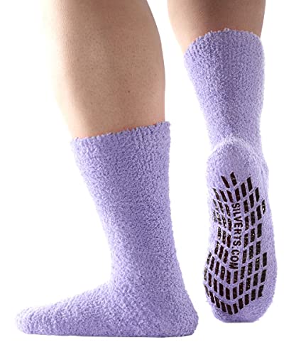 Image of Silverts Unisex Adaptive Clothing Non Slip Grip Socks, Assisted Dressing Hospital Slipper Socks for Elderly & Nursing Home