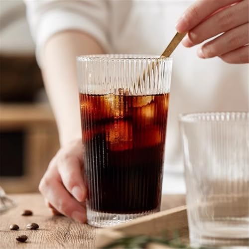 Tasses à café en verre strié petit format anti-glisse durable